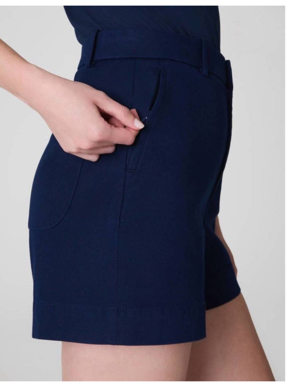 SPANX stretch twill shorts in timeless navy - Picture 3 of 9